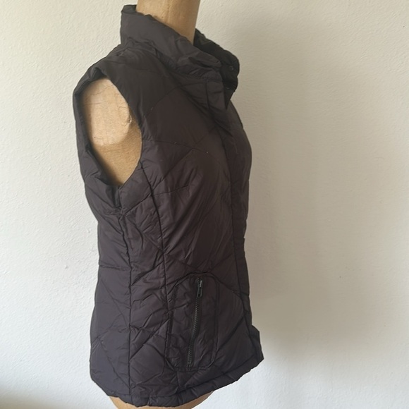 Add Down 8 brown snap front goose down zip pocket vest good pre owned condition - Picture 5 of 9